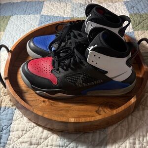 Pre-owned.
Jordan Athletic Shoes - Red, Blue, Black, White by